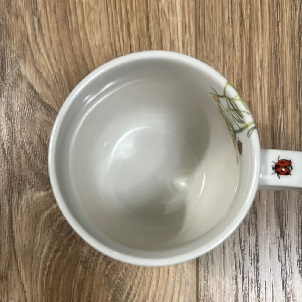 Anthropologie “M” White Floral Mugs Elegant Dining Collection - Picture 8 of 8